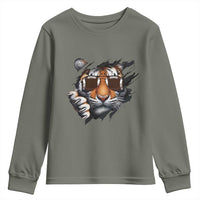 Funny Bengal Tiger Youth Sweatshirt Football Lover Gift - Wonder Print Shop