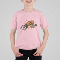 Funny Bengal Tiger Football T Shirt For Kid Game Day Jungle Spirit - Wonder Print Shop