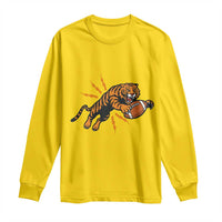 Funny Bengal Tiger Football Long Sleeve Shirt Game Day Jungle Spirit - Wonder Print Shop