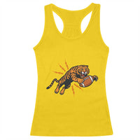 Funny Bengal Tiger Football Racerback Tank Top Game Day Jungle Spirit - Wonder Print Shop