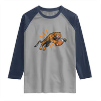 Funny Bengal Tiger Football Raglan Shirt Game Day Jungle Spirit - Wonder Print Shop