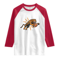 Funny Bengal Tiger Football Raglan Shirt Game Day Jungle Spirit - Wonder Print Shop