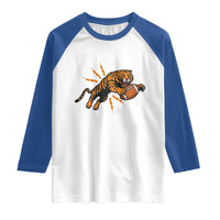 Funny Bengal Tiger Football Raglan Shirt Game Day Jungle Spirit - Wonder Print Shop