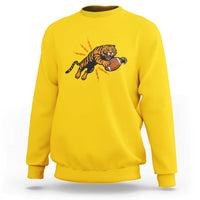 Funny Bengal Tiger Football Sweatshirt Game Day Jungle Spirit - Wonder Print Shop