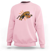 Funny Bengal Tiger Football Sweatshirt Game Day Jungle Spirit - Wonder Print Shop