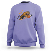 Funny Bengal Tiger Football Sweatshirt Game Day Jungle Spirit - Wonder Print Shop