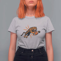 Funny Bengal Tiger Football T Shirt For Women Game Day Jungle Spirit - Wonder Print Shop