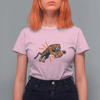 Funny Bengal Tiger Football T Shirt For Women Game Day Jungle Spirit - Wonder Print Shop
