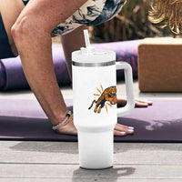 Funny Bengal Tiger Football Tumbler With Handle Game Day Jungle Spirit - Wonder Print Shop