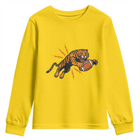 Funny Bengal Tiger Football Youth Sweatshirt Game Day Jungle Spirit - Wonder Print Shop