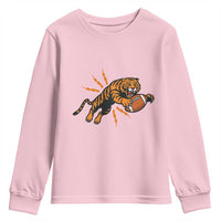 Funny Bengal Tiger Football Youth Sweatshirt Game Day Jungle Spirit - Wonder Print Shop