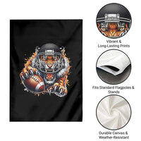 Funny Bengal Tiger With Helmet Garden Flag Football Lover Gift - Wonder Print Shop