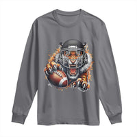 Funny Bengal Tiger With Helmet Long Sleeve Shirt Football Lover Gift - Wonder Print Shop