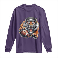 Funny Bengal Tiger With Helmet Long Sleeve Shirt Football Lover Gift - Wonder Print Shop