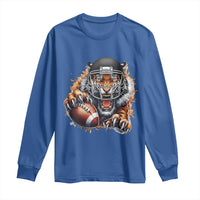 Funny Bengal Tiger With Helmet Long Sleeve Shirt Football Lover Gift - Wonder Print Shop