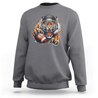 Funny Bengal Tiger With Helmet Sweatshirt Football Lover Gift - Wonder Print Shop