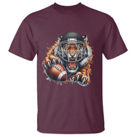 Funny Bengal Tiger With Helmet T Shirt Football Lover Gift - Wonder Print Shop