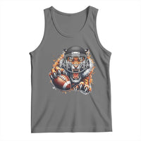 Funny Bengal Tiger With Helmet Tank Top Football Lover Gift - Wonder Print Shop