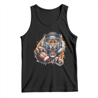 Funny Bengal Tiger With Helmet Tank Top Football Lover Gift - Wonder Print Shop