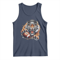 Funny Bengal Tiger With Helmet Tank Top Football Lover Gift - Wonder Print Shop