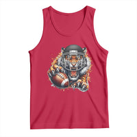 Funny Bengal Tiger With Helmet Tank Top Football Lover Gift - Wonder Print Shop