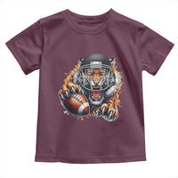 Funny Bengal Tiger With Helmet Toddler T Shirt Football Lover Gift - Wonder Print Shop