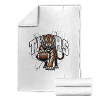Funny Bengal Tiger Throw Blanket Gift For Football Lover - Wonder Print Shop