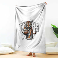 Funny Bengal Tiger Throw Blanket Gift For Football Lover - Wonder Print Shop
