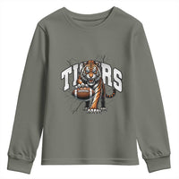 Funny Bengal Tiger Youth Sweatshirt Gift For Football Lover - Wonder Print Shop