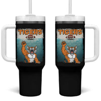 Bengal Tiger Football Tumbler With Handle Horror Parody Gift - Wonder Print Shop