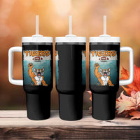 Bengal Tiger Football Tumbler With Handle Horror Parody Gift - Wonder Print Shop