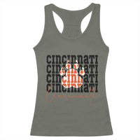 Cincinnati Tiger Paw Racerback Tank Top Football Lover Gift - Wonder Print Shop