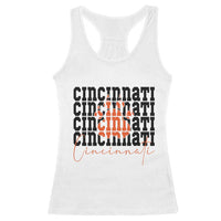 Cincinnati Tiger Paw Racerback Tank Top Football Lover Gift - Wonder Print Shop