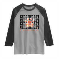 Cincinnati Tiger Paw Raglan Shirt Football Lover Gift - Wonder Print Shop