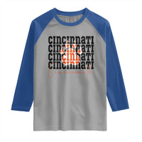 Cincinnati Tiger Paw Raglan Shirt Football Lover Gift - Wonder Print Shop