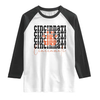 Cincinnati Tiger Paw Raglan Shirt Football Lover Gift - Wonder Print Shop