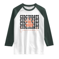 Cincinnati Tiger Paw Raglan Shirt Football Lover Gift - Wonder Print Shop