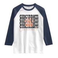 Cincinnati Tiger Paw Raglan Shirt Football Lover Gift - Wonder Print Shop