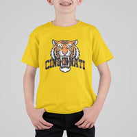 Roaring Cincinnati Tiger Football T Shirt For Kid Game Day Fans Gift - Wonder Print Shop