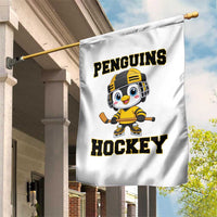 Funny Penguin Playing Ice Hockey Garden Flag Winter Sports Gift - Wonder Print Shop