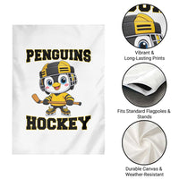Funny Penguin Playing Ice Hockey Garden Flag Winter Sports Gift - Wonder Print Shop