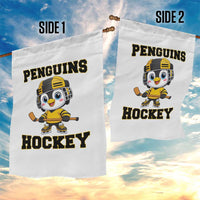 Funny Penguin Playing Ice Hockey Garden Flag Winter Sports Gift - Wonder Print Shop