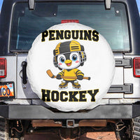 Funny Penguin Playing Ice Hockey Spare Tire Cover Winter Sports Gift - Wonder Print Shop