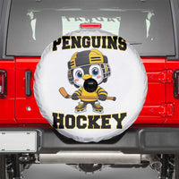 Funny Penguin Playing Ice Hockey Spare Tire Cover Winter Sports Gift - Wonder Print Shop