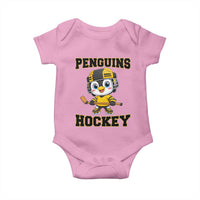 Funny Penguin Playing Ice Hockey Baby Onesie Winter Sports Gift - Wonder Print Shop