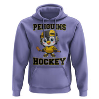 Funny Penguin Playing Ice Hockey Hoodie Winter Sports Gift - Wonder Print Shop