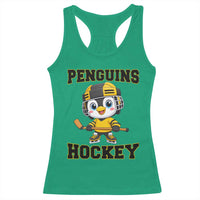 Funny Penguin Playing Ice Hockey Racerback Tank Top Winter Sports Gift - Wonder Print Shop