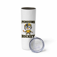 Funny Penguin Playing Ice Hockey Skinny Tumbler Winter Sports Gift - Wonder Print Shop
