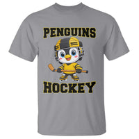 Funny Penguin Playing Ice Hockey T Shirt Winter Sports Gift - Wonder Print Shop