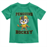 Funny Penguin Playing Ice Hockey Toddler T Shirt Winter Sports Gift - Wonder Print Shop